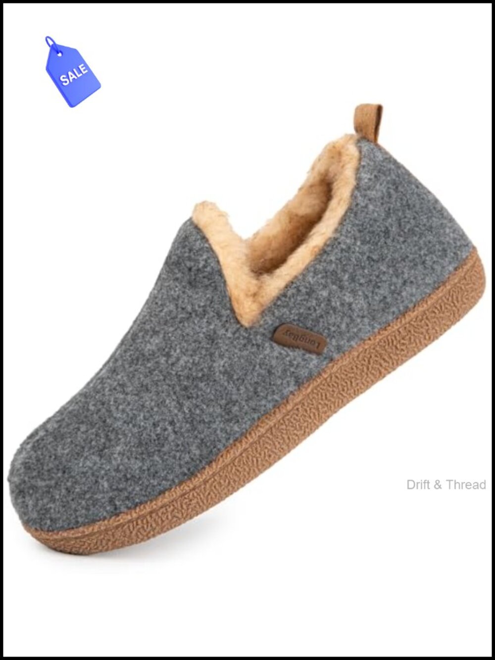 Women's Felt Bootie Slippers Memory Foam Faux Fur Lined House Shoes